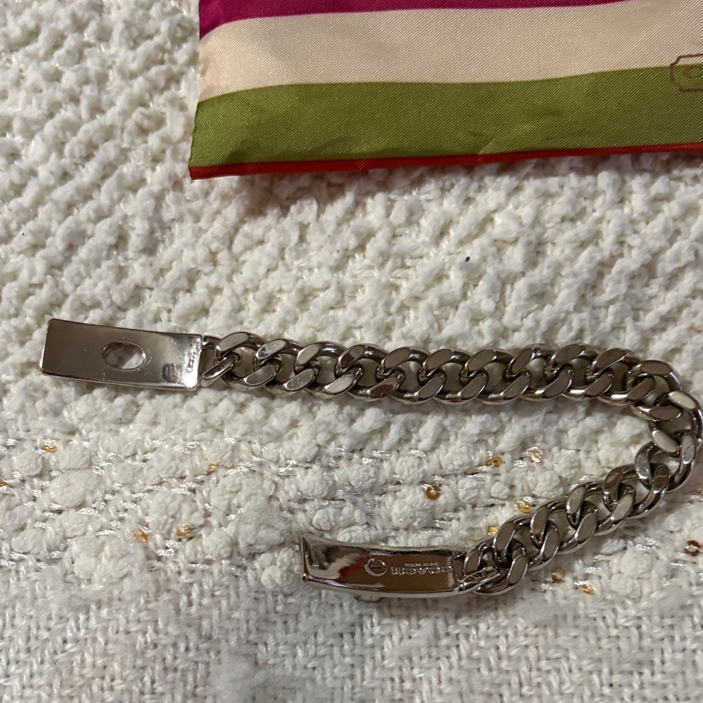 Coach Silver Chain Bracelet with Multicolor Pouch - Picture 2 of 4
